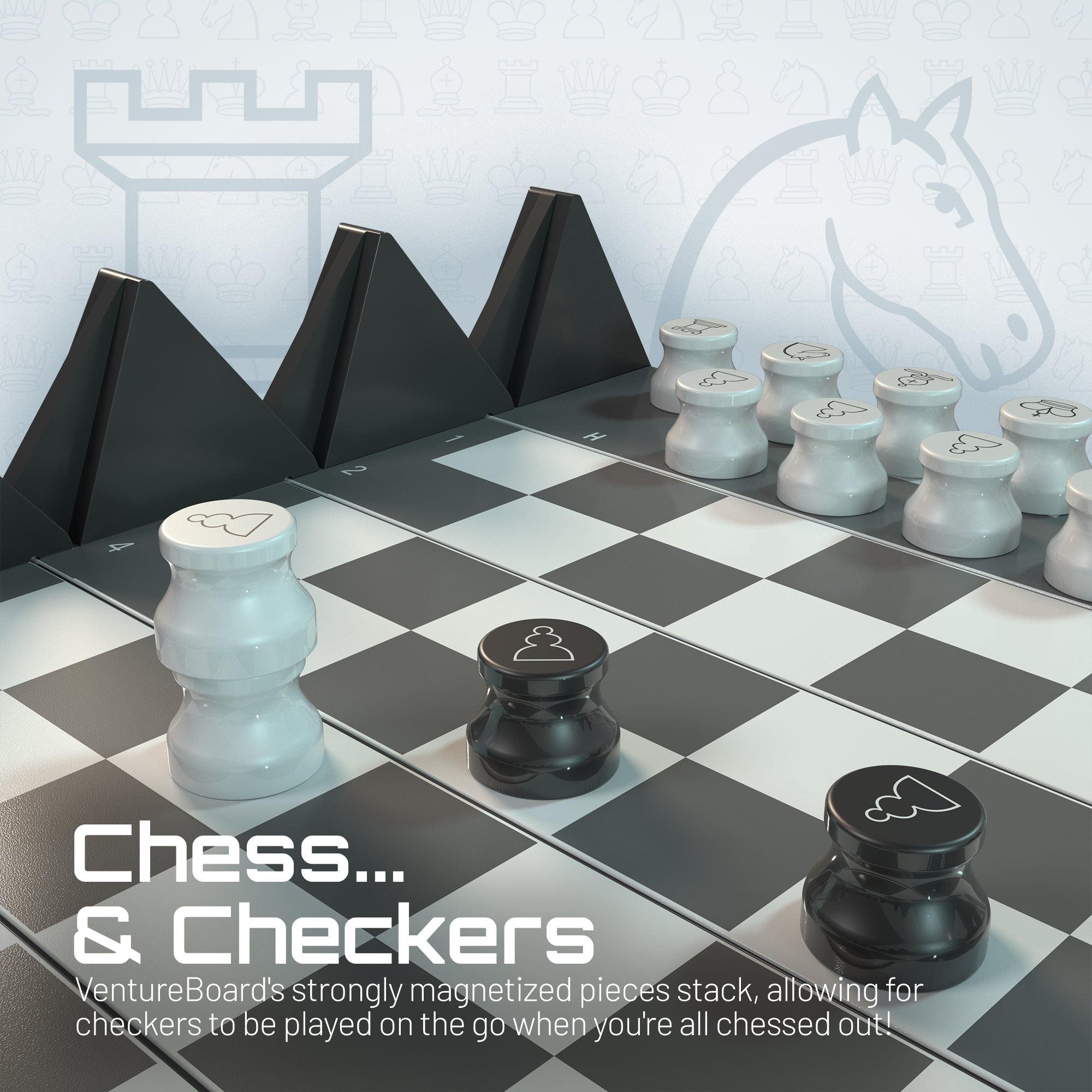 Mini Chess Set – Noir Edition | Portable Travel Chess Board