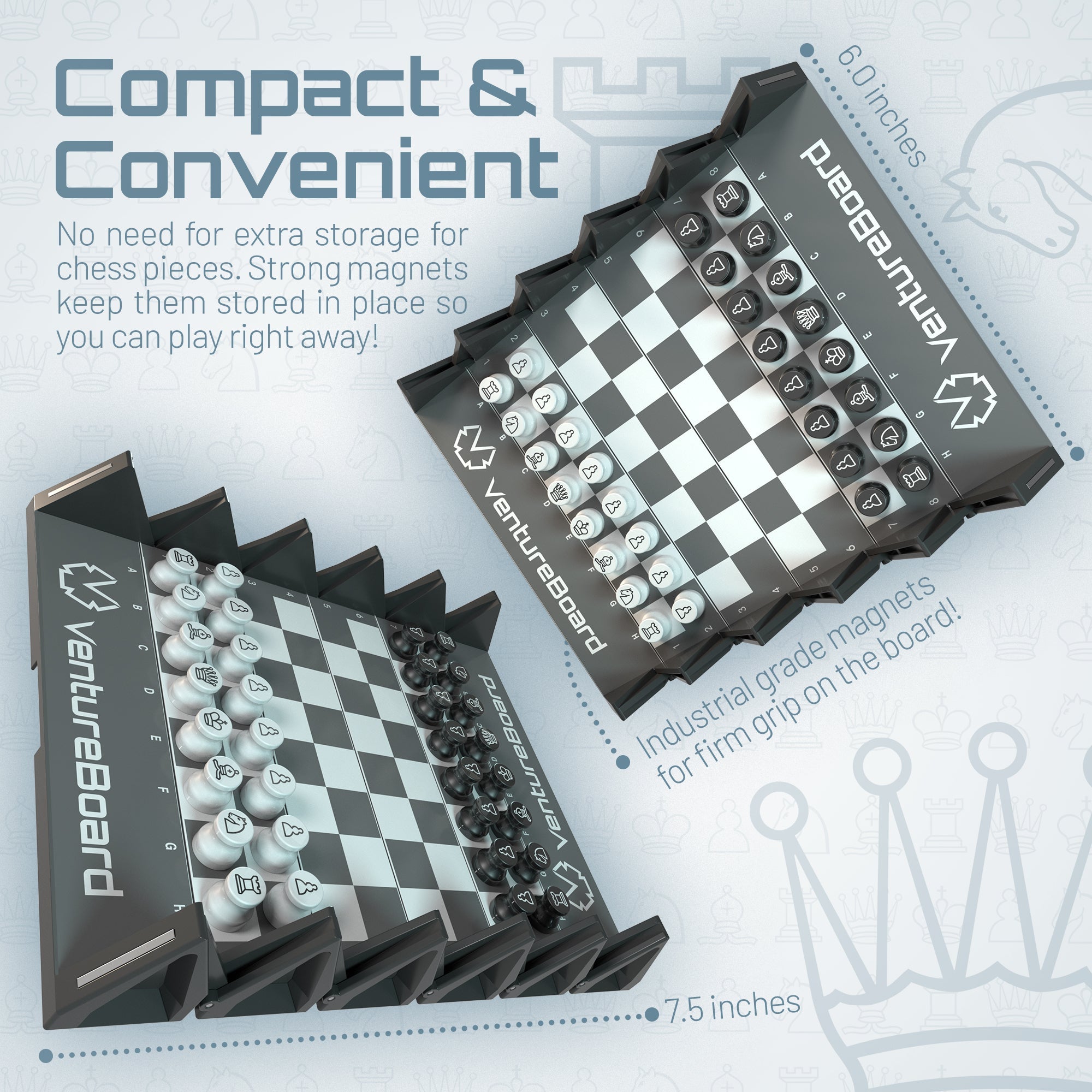 Mini Chess Set – Noir Edition | Portable Travel Chess Board