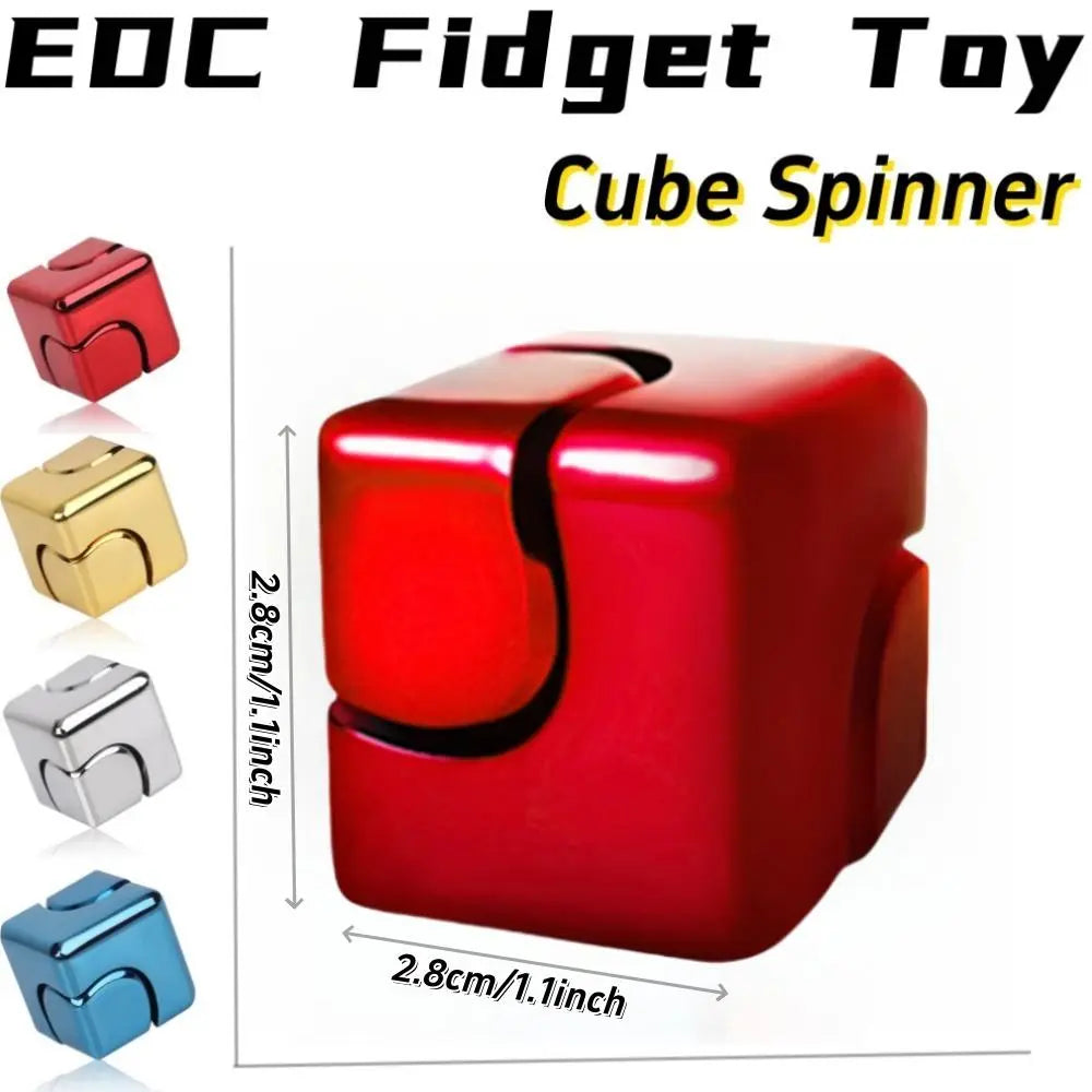 Colorful Metal Fidget Cube, Puzzle Cube, 1 Count Handheld Fidget Toy, Stress Relief Toy for Office Desk, Novelty Gift for Adults & Teens